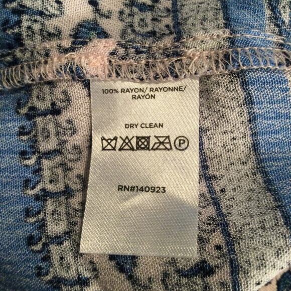 LOFT Border Floral Pleated Ruffle Sleeve Swing Dress S Petite - Picture 7 of 7